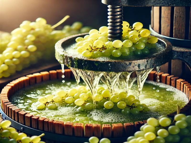 sauvignon blanc : presse du raisin