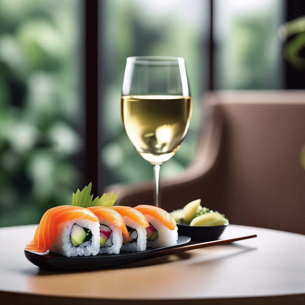 accord vin et sushis asiatique